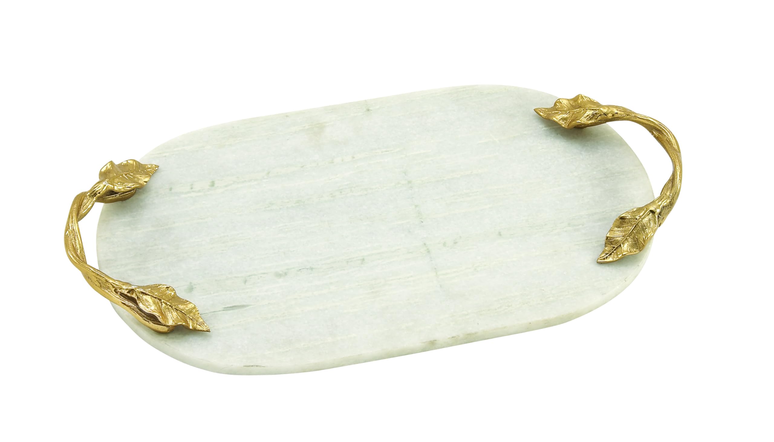 A&B の「Alvada Decorative Marble トレー Amazon.com: Deco 79 Marble Oval Tray with Gold Twisted Leaf
